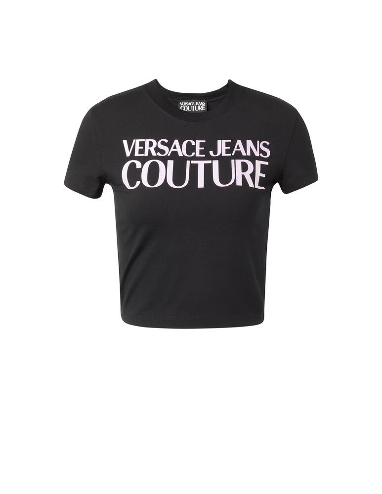 rinascente Versace Jeans Couture Crop t-shirt pearly logo - black