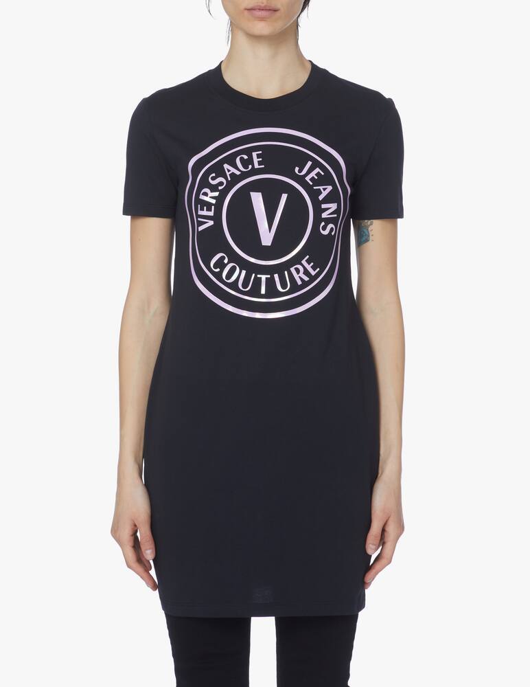 rinascente Versace Jeans Couture T-shirt dress logo frame - black