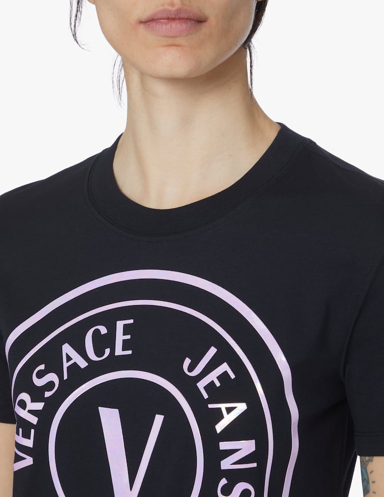 rinascente Versace Jeans Couture T-shirt dress logo frame - black