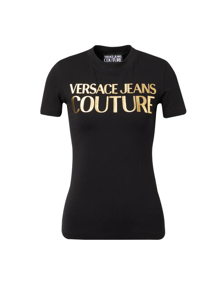rinascente Versace Jeans Couture T-shirt logo gold - black