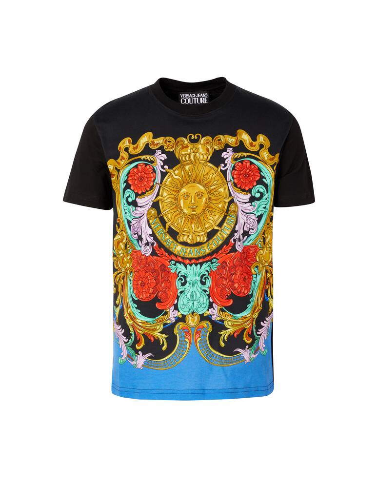 Versace Jeans Couture Slim panel sun flower t-shirt - black - picture 5 Versace Jeans Couture Slim panel sun flower t-shirt - black - picture 5