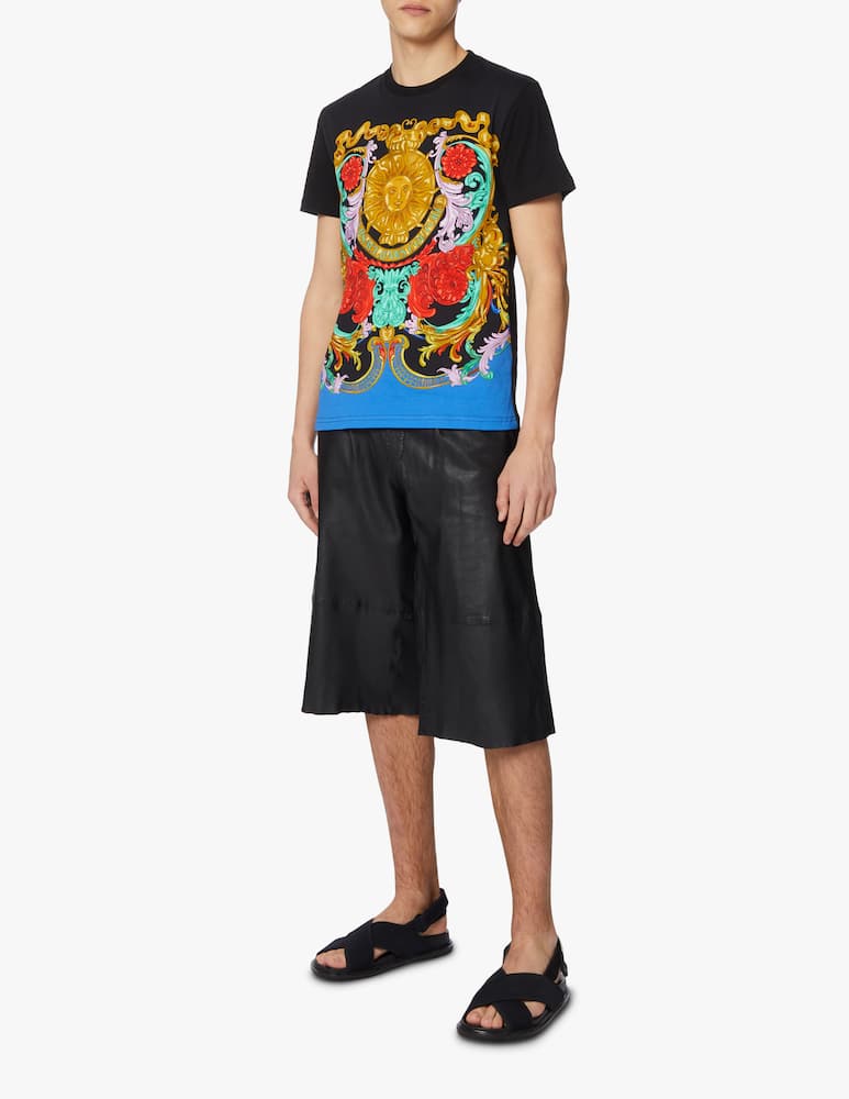 Versace Jeans Couture Slim panel sun flower t-shirt - black - picture 2 Versace Jeans Couture Slim panel sun flower t-shirt - black - picture 2