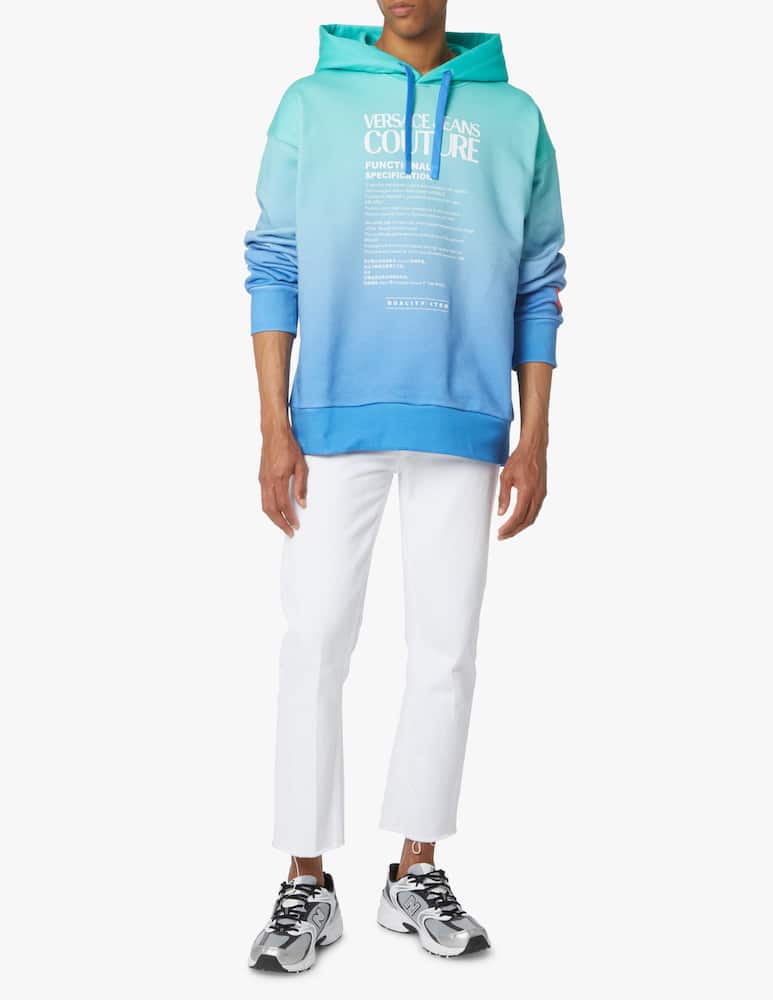 rinascente Versace Jeans Couture Hoodie degrade logo - blue
