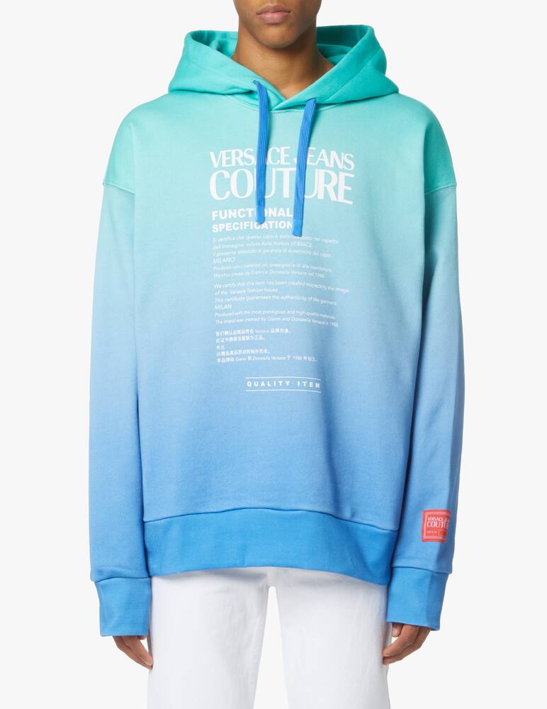 rinascente Versace Jeans Couture Hoodie degrade logo - blue