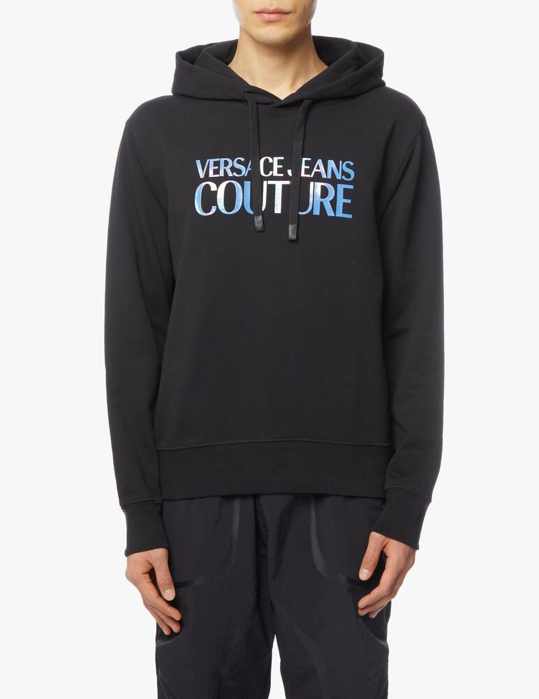 rinascente Versace Jeans Couture Felpa con cappuccio logo - nero