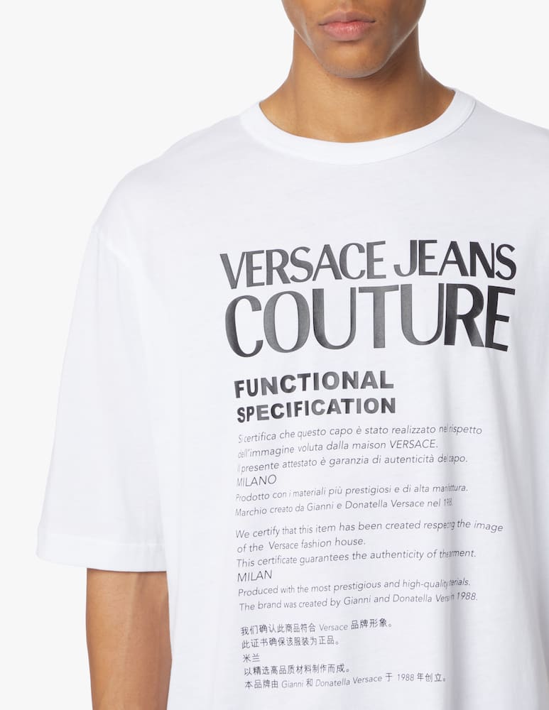 rinascente Versace Jeans Couture T-shirt warranty label logo - white