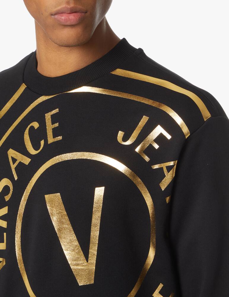 rinascente Versace Jeans Couture Maglia felpata con emblema versace nero oro - nero