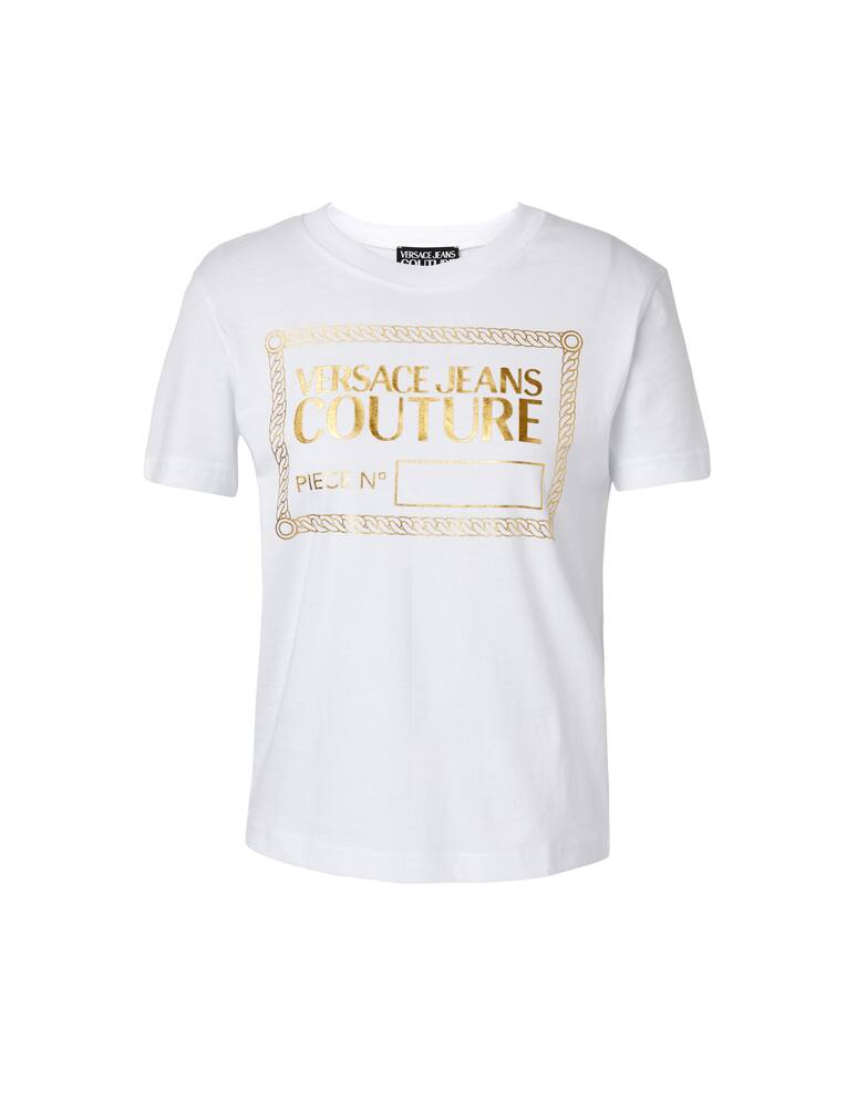 rinascente Versace Jeans Couture T-shirt in cotone con logo - bianco