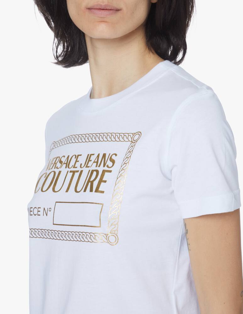 rinascente Versace Jeans Couture T-shirt in cotone con logo - bianco