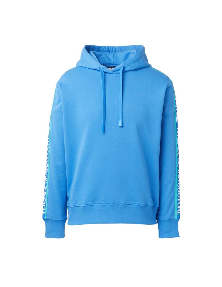 rinascente Versace Jeans Couture Hoodie tape logo - blue