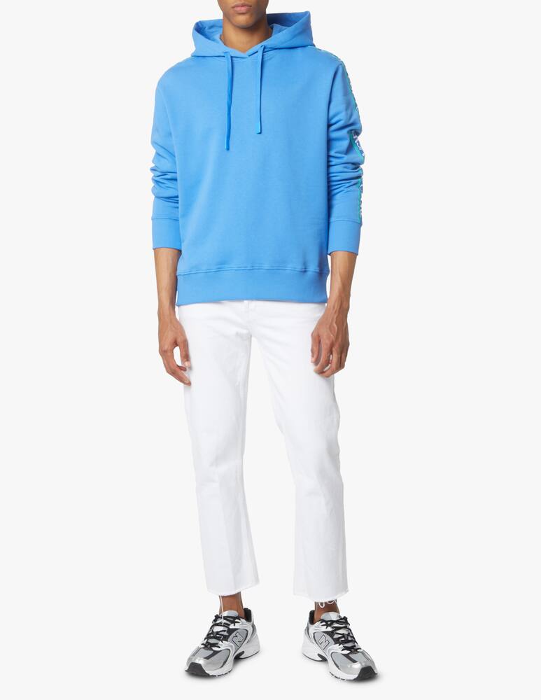 rinascente Versace Jeans Couture Hoodie tape logo - blue