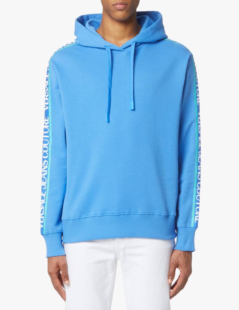 rinascente Versace Jeans Couture Hoodie tape logo - blue