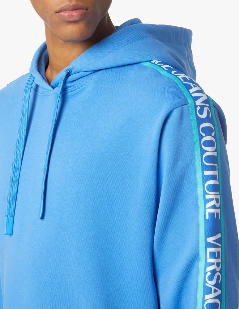 rinascente Versace Jeans Couture Hoodie tape logo - blue