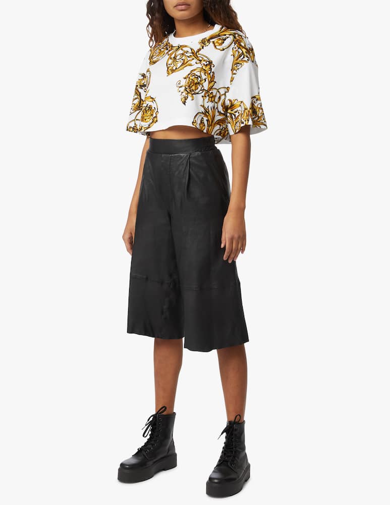 rinascente Versace Jeans Couture T-shirt crop barocco - bianco