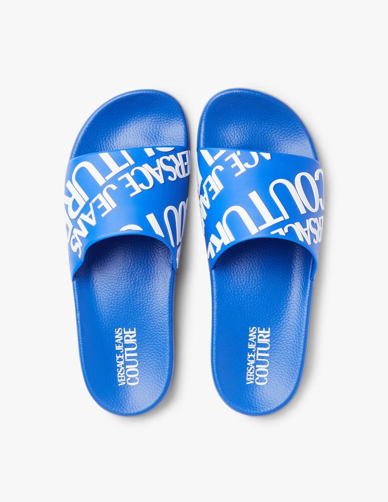 rinascente Versace Jeans Couture Ciabatte slide con stampa - blu