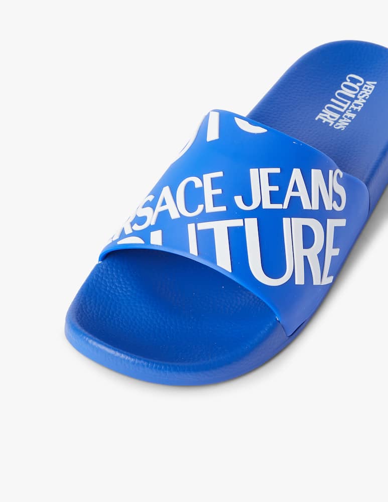rinascente Versace Jeans Couture Ciabatte slide con stampa - blu