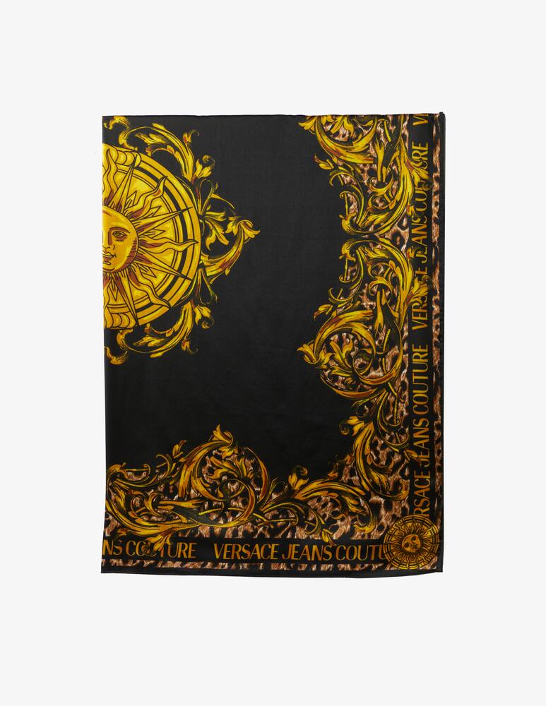 rinascente Versace Jeans Couture Foulard in setacon stampa Leopard - nero