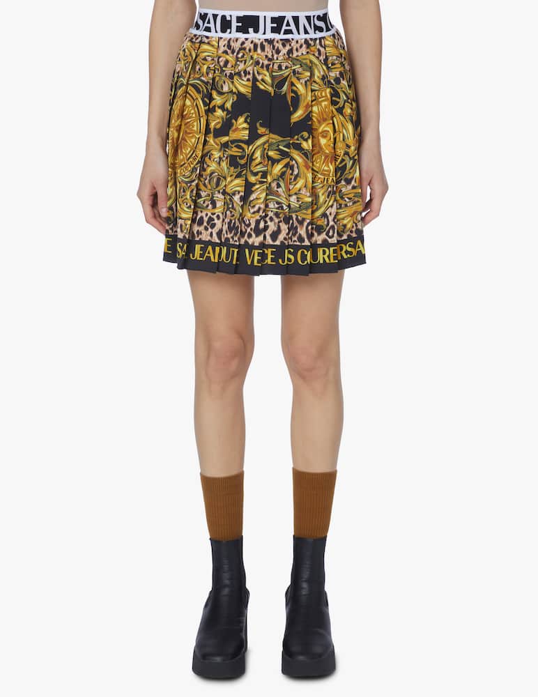 rinascente Versace Jeans Couture Baroque print mini skirt - black