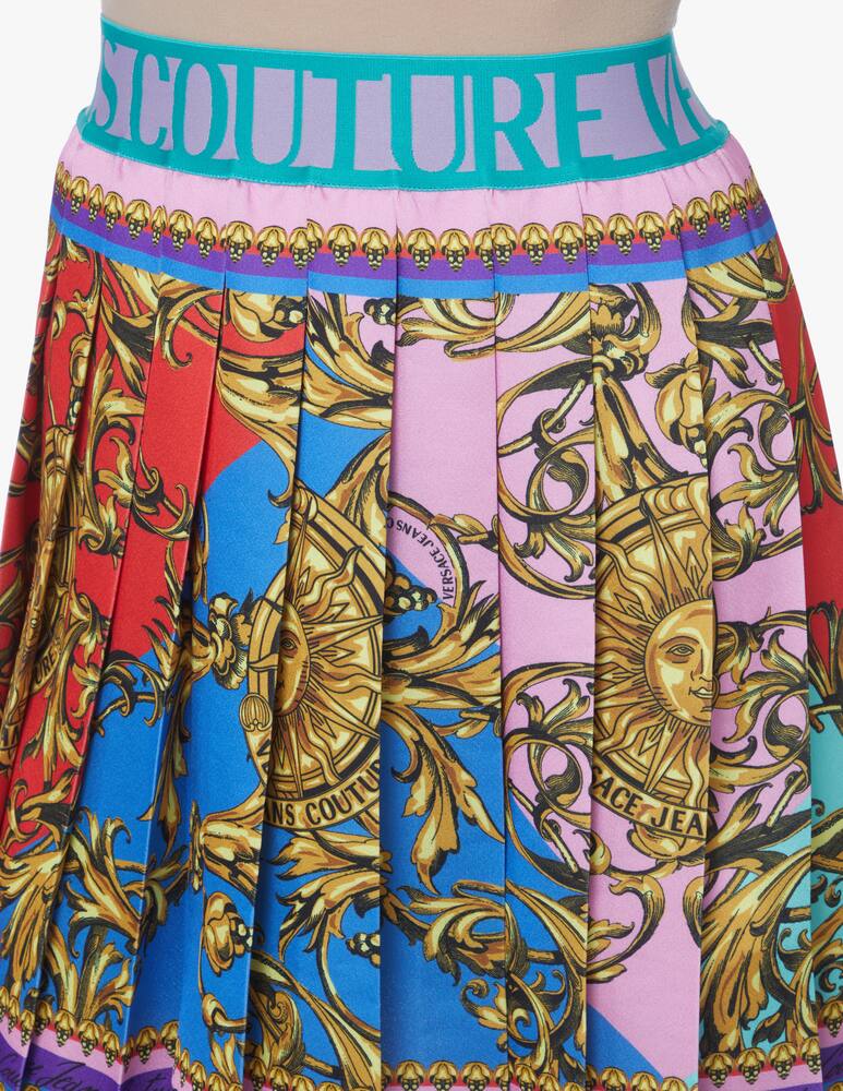 rinascente Versace Jeans Couture Baroque print mini skirt - light blue