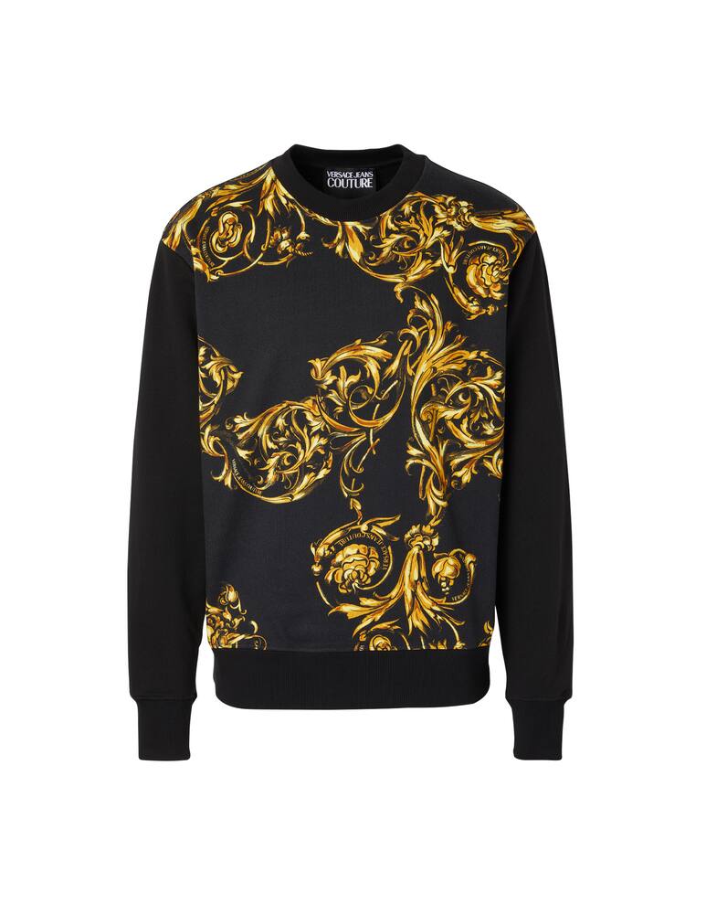 rinascente Versace Jeans Couture Sweater garland print panel contrast - black