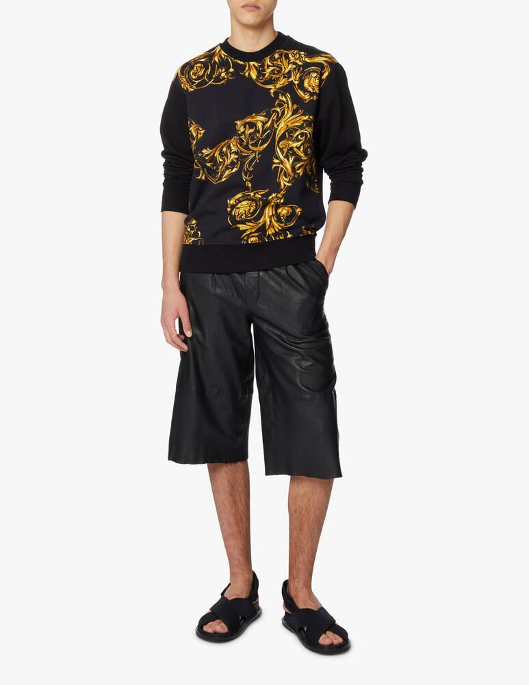 rinascente Versace Jeans Couture Maglia con stampa garland contrasto - nero