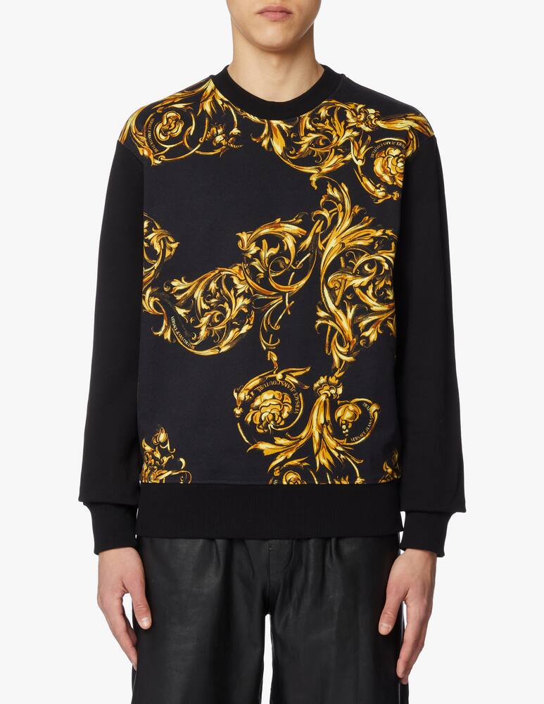 rinascente Versace Jeans Couture Maglia con stampa garland contrasto - nero