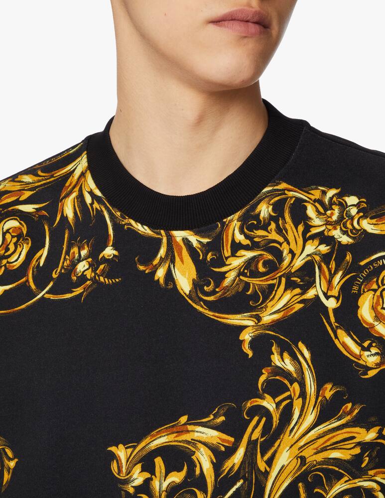 rinascente Versace Jeans Couture Maglia con stampa garland contrasto - nero