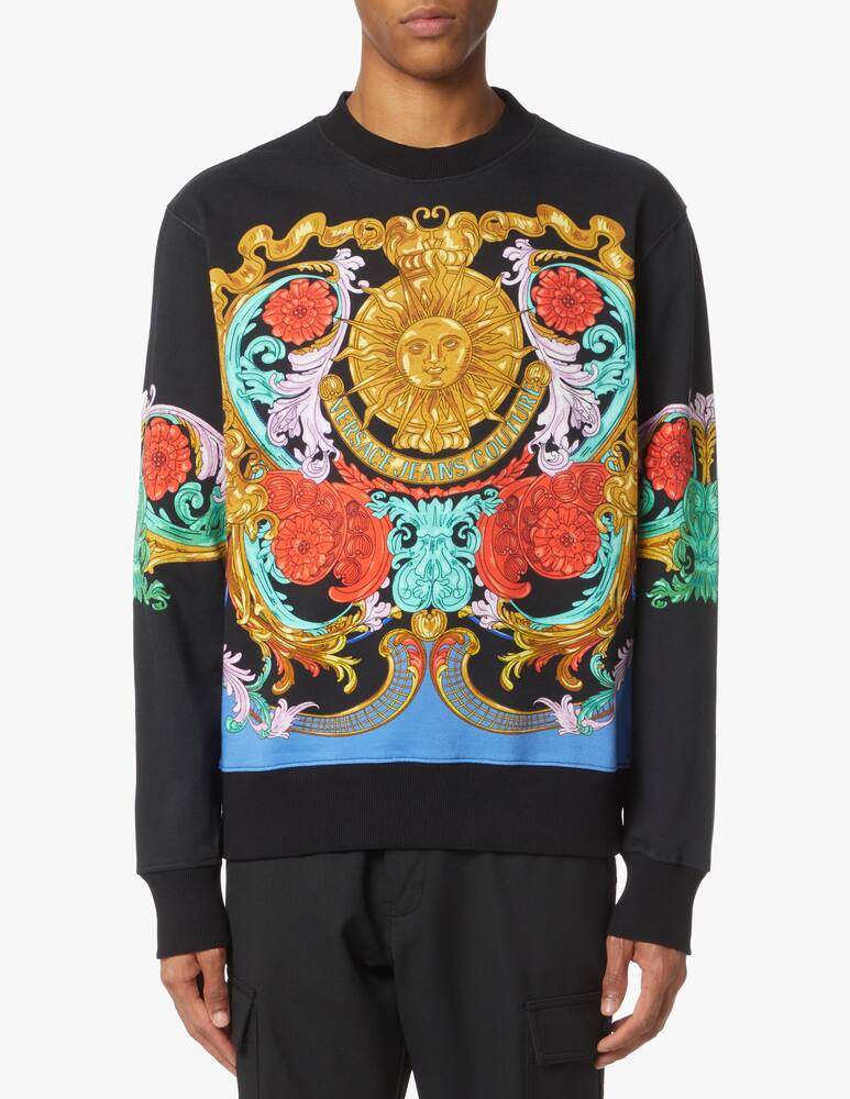 rinascente Versace Jeans Couture Sweatshirt panel sun flower - black