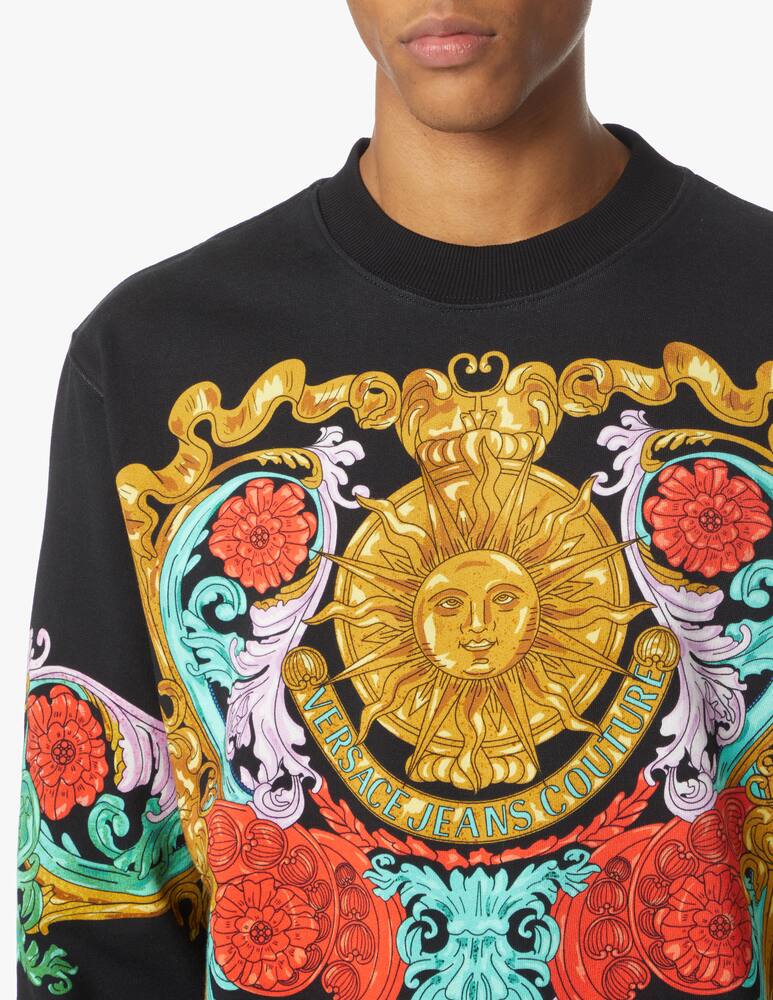 rinascente Versace Jeans Couture Sweatshirt panel sun flower - black