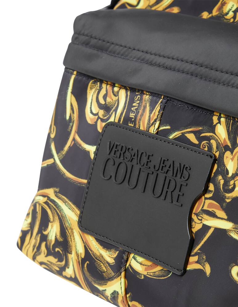 Shop Versace Jeans Couture Backpack baroque logo multi on Rinascente