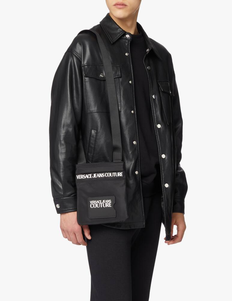 rinascente Versace Jeans Couture Borsa a tracolla piatta scritta logo - nero