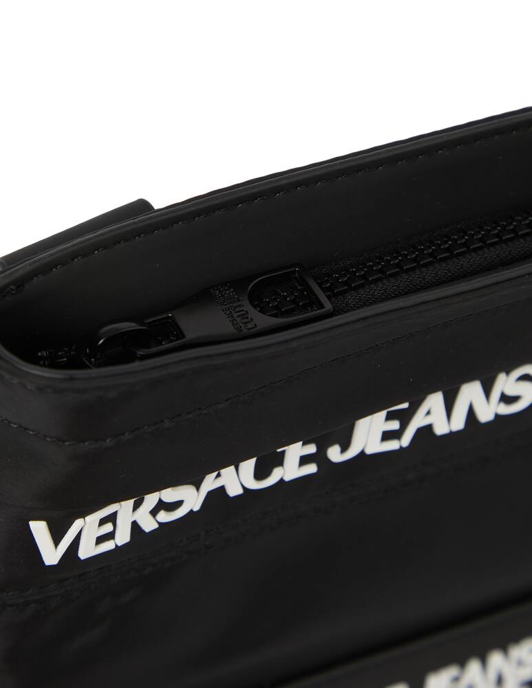 rinascente Versace Jeans Couture Borsa a tracolla piatta scritta logo - nero