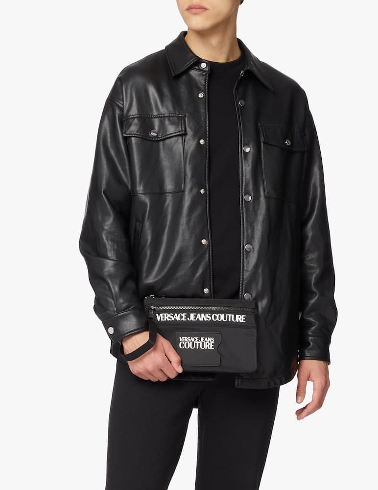 rinascente Versace Jeans Couture Lettering logo pouch - black