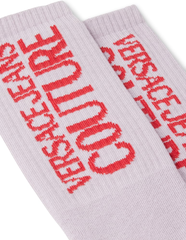 rinascente Versace Jeans Couture Calzini con logo verticale - bianco