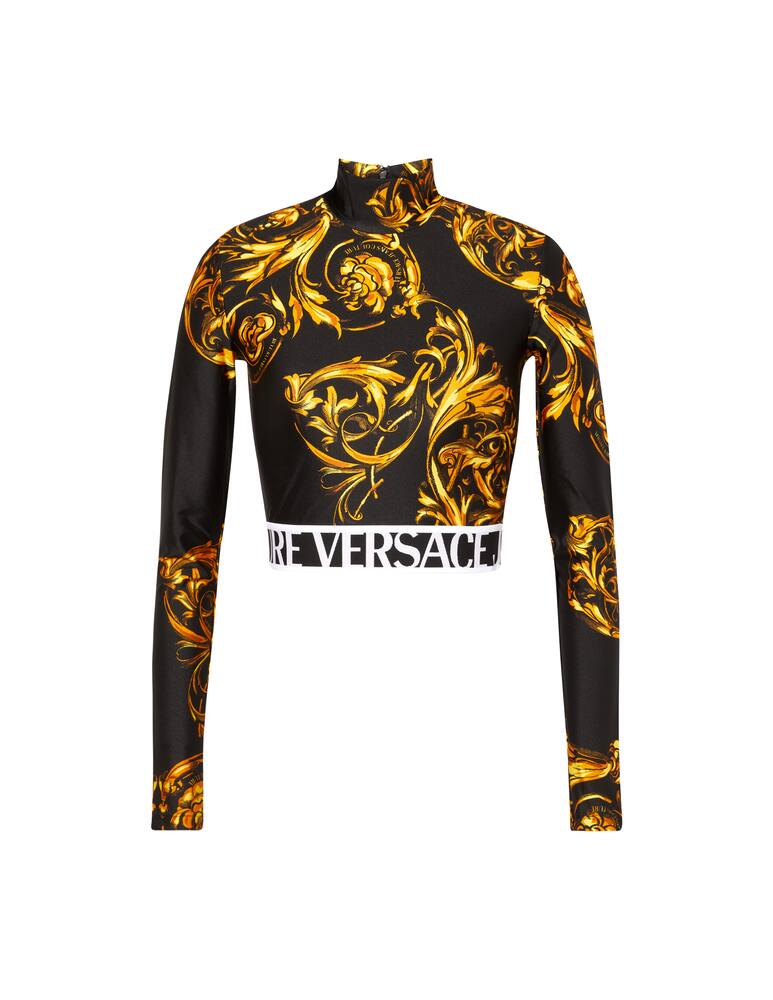 rinascente Versace Jeans Couture Maglietta crop a manica lunga - nero