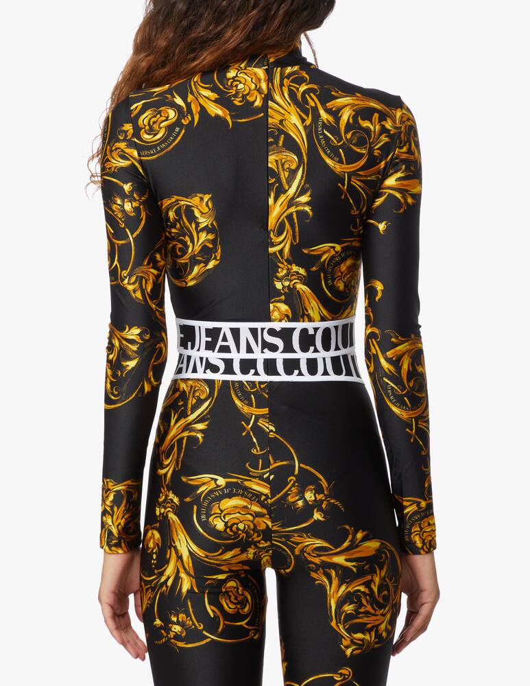 rinascente Versace Jeans Couture Maglietta crop a manica lunga - nero