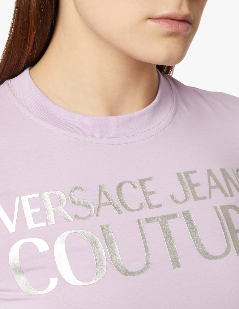 rinascente Versace Jeans Couture T-shirt logo gold - lilac