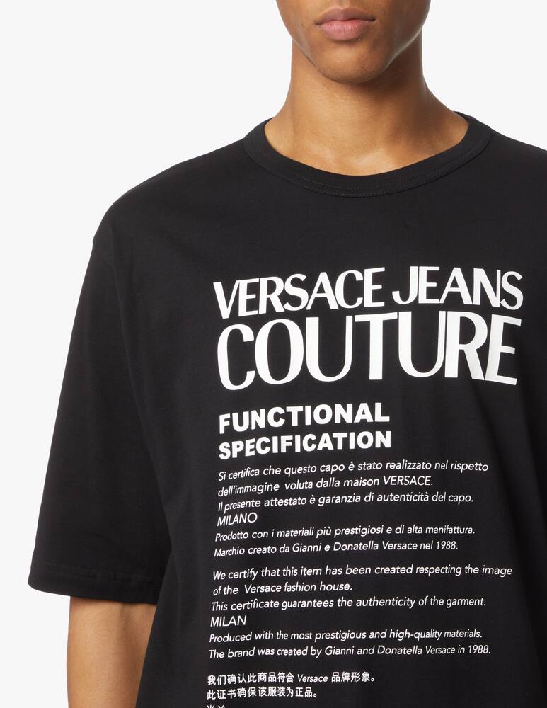 rinascente Versace Jeans Couture Maglietta logo warranty - nero