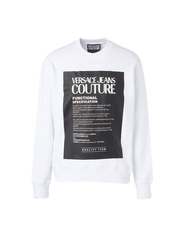 rinascente Versace Jeans Couture Felpa girocollo stampa warranty - bianco