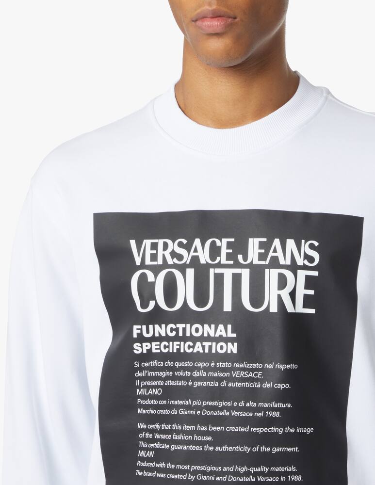 rinascente Versace Jeans Couture Felpa girocollo stampa warranty - bianco