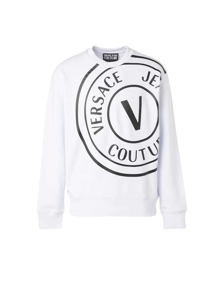 rinascente Versace Jeans Couture Sweater fleece v emblem - white