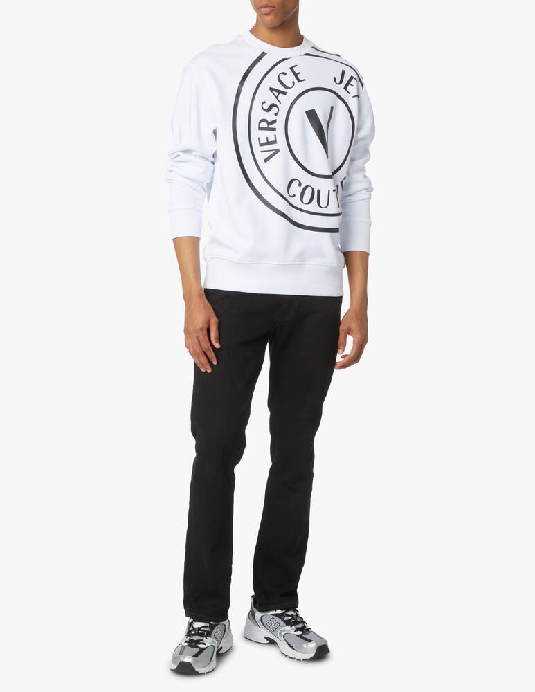 rinascente Versace Jeans Couture Sweater fleece v emblem - white