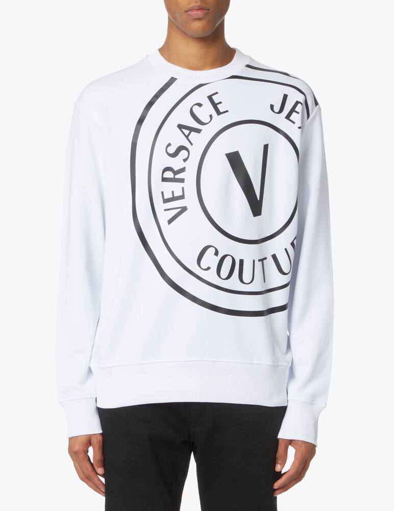 rinascente Versace Jeans Couture Sweater fleece v emblem - white