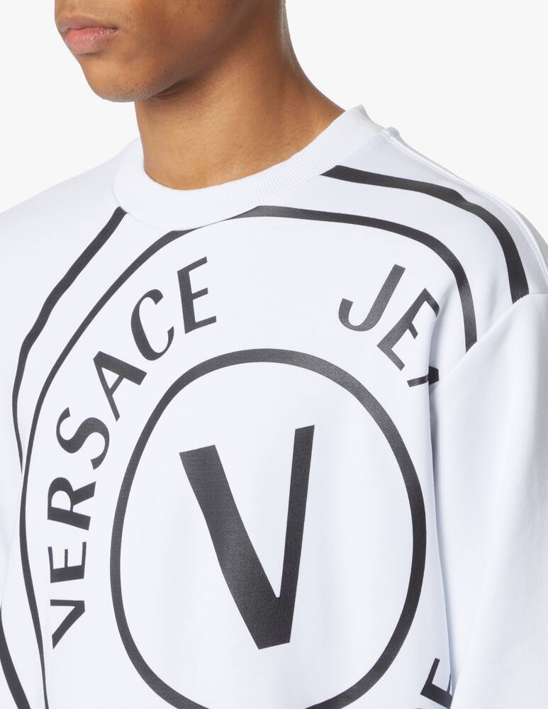 rinascente Versace Jeans Couture Sweater fleece v emblem - white