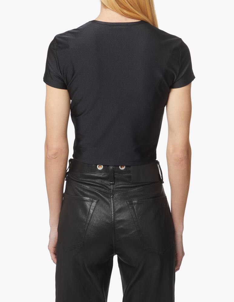 rinascente Versace Jeans Couture T-shirt crop in cotone log patch - nero