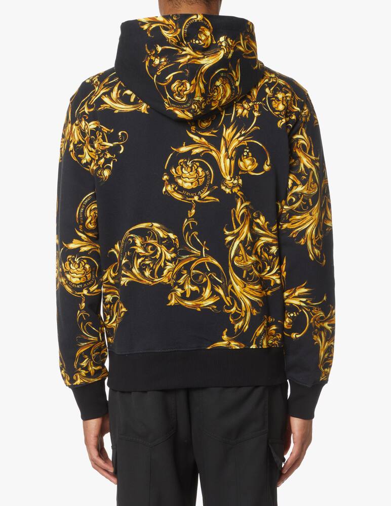 rinascente Versace Jeans Couture Maglia fzip con cappuccio garland print - multicolor