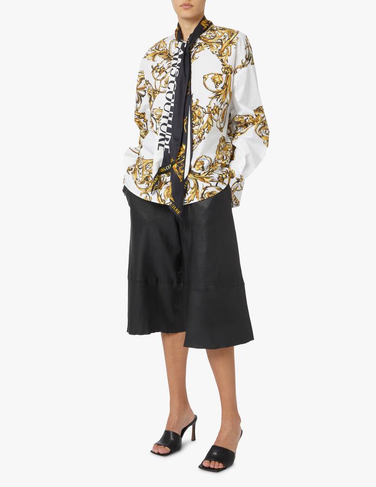 rinascente Versace Jeans Couture Blusa collo con fiocco barocco - bianco