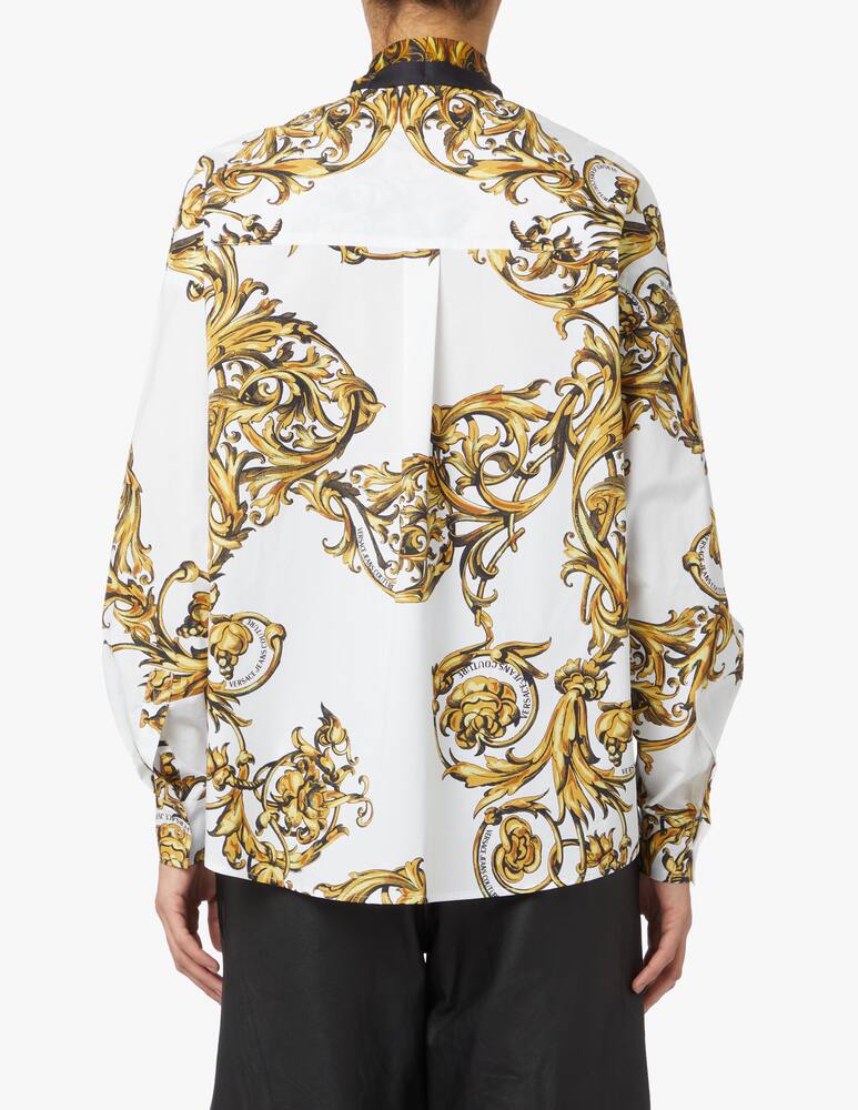 rinascente Versace Jeans Couture Blusa collo con fiocco barocco - bianco