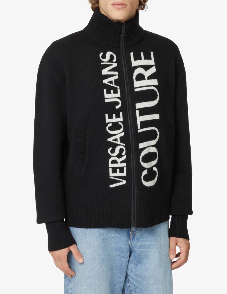 Versace Jeans Couture Cardigan in lana e cashmere con cerniera - Nero - immagine 1 Versace Jeans Couture Cardigan in lana e cashmere con cerniera - Nero - immagine 1