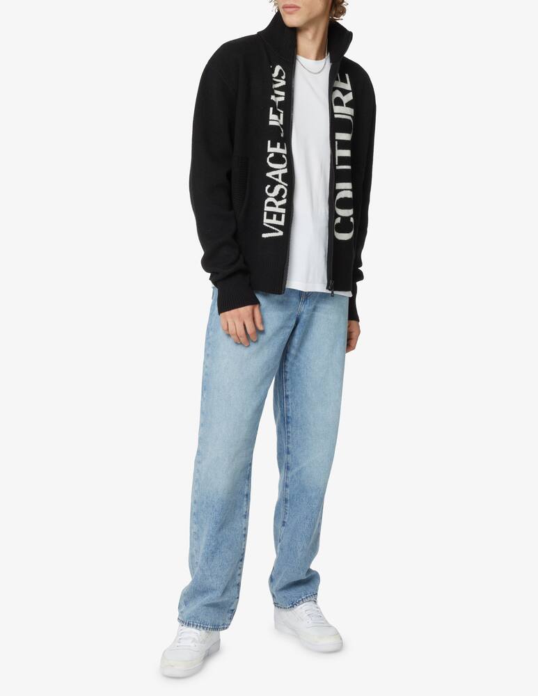 Versace Jeans Couture Cardigan in lana e cashmere con cerniera - Nero - immagine 2 Versace Jeans Couture Cardigan in lana e cashmere con cerniera - Nero - immagine 2